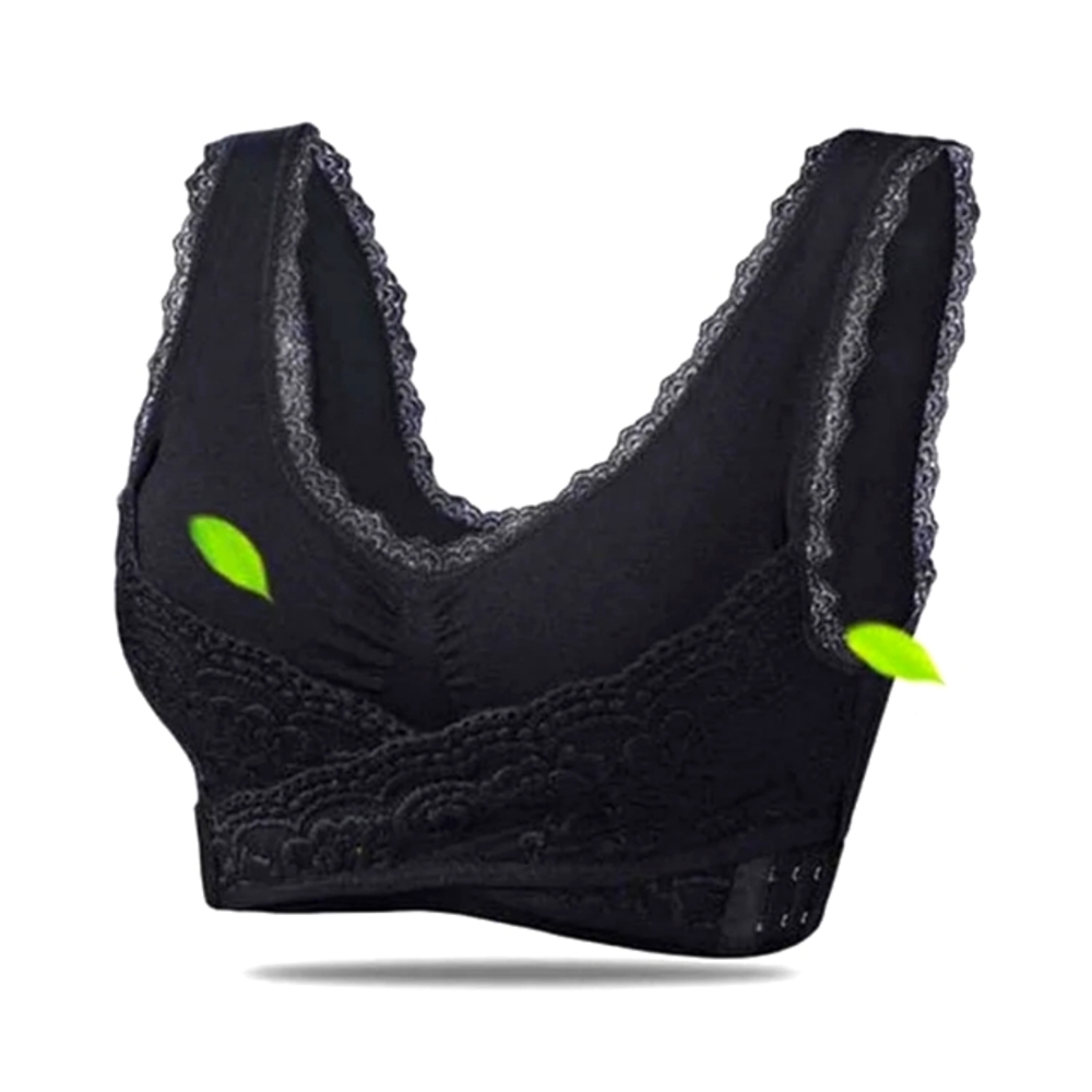 Cara Mia Bra Front Cross Side Buckle Wireless Lace Bra Gem